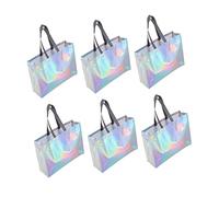 Cabilock 6 pièces Sacs Réutilisables Sacs Courses Portables Non Tissé Fourre Tout Moyen Multi Usage pour Mariage Voyage et Pique