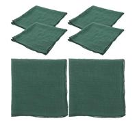 Cabilock 6 Pièces Serviettes de Table en Coton Lavables Réutilisables | Pouces, Texture Lin, Aspect Vert, Usage Banquet, Maintien de Forme Après Lavage