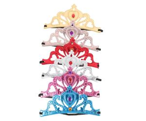 Cabilock 6 pièces Set de Couronnes Anniversaire pour Garçon Fille Diadèmes Cosplay Colorés Or Rose Bleu Argent et Rouge Accessoires Confortables pour Fête Anniversaire et Photobooth