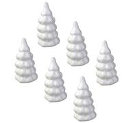Cabilock 6 Pièces Tour Sapin de Noël en Écume Blanche pour Bricolage Créatif, Décoration de Bureau Festive, Améliore la Créativité des Garçon et Filles, Style Original pour Fêtes