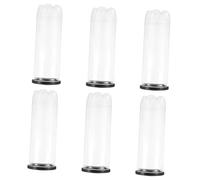 Cabilock 6 pièces Tube Transparent pour Balles de Tennis PVC avec Couvercle Noir Lot de Contenants Stables et de Protection pour Stockage et Affichage Intérieur et Extérieur