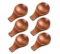 Cabilock 6 Pièces Wooden Sauce Dipping Bowls With Handle And Chopstick Rest Space Saving Japanese Style Soy Sauce Dishes For Kitchen And Dining Table