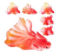 Cabilock 6pcs Poissons Rouges Miniatures en Résine pour Micro-Paysage, Décoration Aquarium Compacte et Polyvalente Design Réaliste et Forme de Poisson