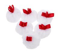 Cabilock 6pièces Houppettes à Poudre Rondes pour Maquillage Visage Applicateurs Cosmétiques Doux avec Ruban pour Poudre et Fond de Teint