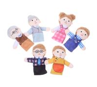 Cabilock 6pièces Lot de Marionnettes à Doigts Peluche Représentant Une Famille pour Garçon Fille Maison de Poupée Jeu Imagination