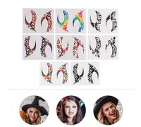 Cabilock 8 paires Autocollants Tatouage Temporaire Yeux Art Maquillage Ombre à Paupières Eyeliner Stickers Cosplay Halloween