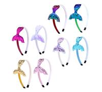 Cabilock 8 pièces Bandeaux Cheveux Garçon Fille Queue De Avec Perles Faux Pearl Antidérapant Accessoires Mignons Pour Fête Plage