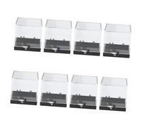 Cabilock 8 pièces Boîte à Specimens Minéraux Carrée Transparente Plastique Résistante à Eau et Aux Chocs avec Fond Noir Lot pour Rangement et de Collections