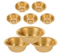 Cabilock 8 Pièces Bols Cuivre Miniatures pour Offrandes Bouddhistes Bols Laiton pour Eau Sacrée pour Méditation Prières et Rituels à Domicile ou Temple