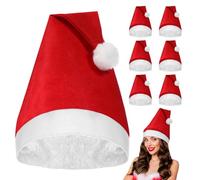 Cabilock 8 Pièces Bonnet de Père Noël Rouge Accessoire Festif Chapeau Chaud Réutilisable en Tissu pour Adultes et Garçon et Filles pour Fêtes de Noël et Jeux de Rôle