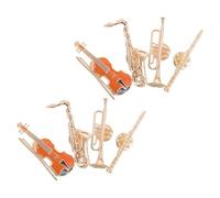 Cabilock 8 Pièces Broches Instruments Miniatures Métal Pins Violon Saxophone Trompette Guitare pour Vêtements et Sacs Bijoux Costume pour Femmes Musiciennes Accessoires Cadeau Fan de