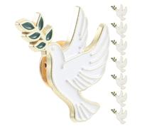 Cabilock 8 Pièces Épinglette Oiseau la Paix en Alliage de Zinc Blanc, Légère et Compacte, Broche Élégante pour Paquet et Foulards en Occasions Décontractées ou Formelles