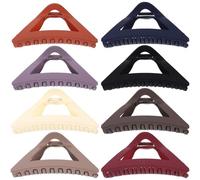Cabilock 8 Pièces Grandes Pinces à Cheveux Triangulaires en Plastique et Résine, Griffes Solides Qui S'adaptent Parfaitement et Ne Tombent Pas, pour Fêtes Costumées ou Création de Coiffures