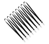 Cabilock 8 pièces Lot de Cordons Tour de Cou Larges avec Crochet Pivotant pour Badges Porte-clés et Cartes Identité Noirs Durables et Polyvalents