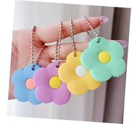 Cabilock 8 Pièces Lot de Couvre-clés Silicone Forme Fleur Capuchons Flexibles pour Clé de Maison Identification Facile et Protection Saleté