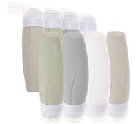 Cabilock 8 pièces Set de Bouteilles de Voyage Silicone Léger Multi-usages pour Shampoing Lotion et Articles de Toilette Étanches et Rechargeables pour Déplacements et Camping