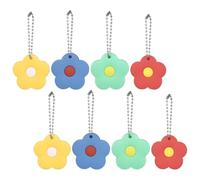 Cabilock 8 pièces Set de Capuchons de Clé Silicone Forme Fleur Protège-clés Colorés pour Maison Identification Facile et Grip Antidérapant Accessoires Décoratifs et