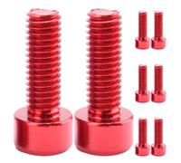 Cabilock 8 Pièces Vis de Support de Vélo en Alliage D'aluminium Rouge M5 à Tête Hexagonale pour Porte-bidon, pour Vélos de Route et Pliants Design Sécurité Visible