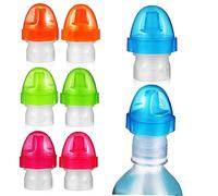 Cabilock 8Pièces Adaptateur de Bouchon de Bouteille Eau Silicone pour Garçon Fille Couvercles Colorés Orange Bleu Vert Rouge Réduit Déversements et Apprentissage Autonome