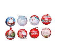 Cabilock 8pièces Coffret Cadeau Forme De Boule à Noël Boîte à Bonbons Et Biscuits De Vacances Boîtes Cadeaux De Style Mixte Solide