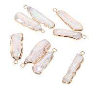 Cabilock 8pièces Lot de Breloques Perles Baroques Eau Douce avec Bordure Dorée Pendentifs Perles Irrégulières pour Création de Bijoux