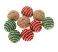 Cabilock 9 Pièces Balle en Corde pour Chat Interactif Amusant pour Chaton Divertissement et Entraînement Matériau en Corde Naturel Couleur Aléatoire Style Plusieurs Styles