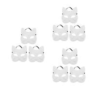 Cabilock 9 Pièces Masque de Renard DIY à Peindre en Plastique Blanc pour | Accessoire Léger et Confortable, pour Fêtes et Jeux D'garçon et Filles, Style Artistique