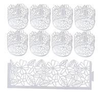 Cabilock Abat-jour en Papier Blanc Sûr et Diffusant la Lumière pour Bougies Électroniques Présent 50 Pièces, Motif Fleurs et Feuilles Découpées Laser pour Pendaison de Crémaillère