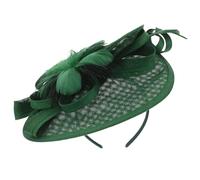 Cabilock Accessoire Coiffure Lin et en Polyester Artificiel Confortable Vert Serrage-tête Élégant Plume Chapeau pour Femme de Fête pour Soirées et Mariages