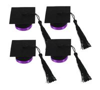 Cabilock Accessoires pour Bouquet De Fin Détudes 4 Mini Chapeaux De Remise De Diplôme pour Décoration De Bouteille De Vin