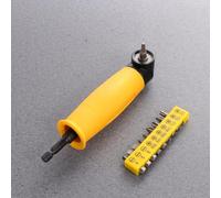 Cabilock Adaptateur de Perceuse à Angle Droit Tournevis Ajustable 90 Degrés Jaune en Acier Vanadium Compatible ouille et Perceuse Électrique