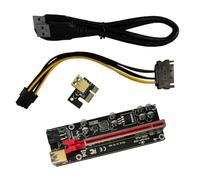 Cabilock Adaptateur D'extension Pci Express 1x vers 16x pour Carte Pci-e Interface 6 Broches, Alliage D'aluminium, Connexion Facile pour Minage Professionnel Rouge