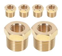 Cabilock Adaptateur réducteur fileté en cuivre, 6 pièces, raccord de tuyau hexagonal mâle 1/2" vers femelle 1/4" pour systèmes de plomberie et d'eau