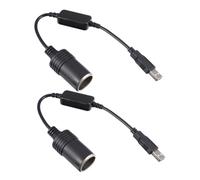 Cabilock Adaptateur Secteur pour Allume-cigare USB A Mâle vers Prise 12 V Lot de 2 Noir Compact Résistant pour Alimentation Appareils Électroniques Voiture Usage Quotidien Voyageurs