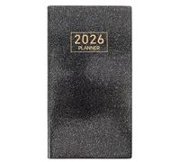 Cabilock Agenda A6 2026 Calendrier Hebdomadaire et Mensuel Planificateur Portable Format Mini Couverture Simili Cuir Étoile Noire Holographique Carnet de Notes Professionnel et Élève