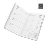 Cabilock Agenda Mensuel 2026 Format A7 Mini Couverture PU Noire Étoilée Papier Épais Reliure Cousue Planificateur Compact de Bureau Poche Agenda Quotidien à Glisser le Paquet à Main