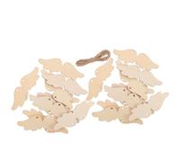 Cabilock Ailes d'Ange en Bois Brut à Suspendre 60 Pcs 10 Ailes par Lot avec Cordelette pour Loisirs Créatifs Décoration Mariage Fêtes et Projets DIY Plaques Décoratives Naturelles en