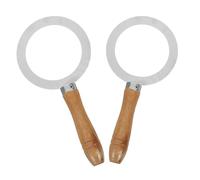 Cabilock Anneaux en Acier Inoxydable 90-95 Mm avec Manche en Bois pour Crème Brûlée au Thé au Lait, Accessoires la Cuisine Réutilisables, Protection Bord Tasse, Lot de 2 Pièces pour Maison