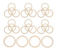 Cabilock Anneaux en Bois Ronds Non Finition 7,5 Cm Lot de 30 Cercles Plats pour Loisirs Créatifs, Décoration Diy, Bagues Artisanales en Bois Naturel pour Projets D’art et Artisanat