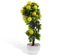 Cabilock Arbre Citronnier Artificiel Pot Simulation Fruitier de Table Décoration de Bureau et Salon Centre de Table sans Entretien Ornement Naturel