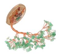 Cabilock Arbre en Cristal D’Aventurine Verte Naturelle sur Socle en Bois Statue D’Arbre Chakra Décorative 1 Pièce Pierres de Guérison pour Décoration Intérieure Maison Bureau Ornement