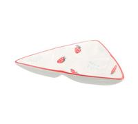 Cabilock Assiette Céramique Triangulaire pour Déjeuner Plat à Compartiments Sections pour Snacks et Desserts Style