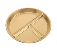 Cabilock Assiette Divisée Acier Inoxydable Assiette à Portions Contrôlées avec Compartiments pour Adultes pour Repas Équilibré Gestion des Portions Matériau Doré