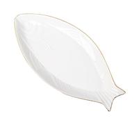Cabilock Assiette Poisson Céramique Plateau Service Polyvalent pour Sushi Fruits Fromage Dessert Repas Fête