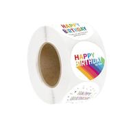 Cabilock Autocollants de Fermeture Joyeux Anniversaire 15 Pouces 500 Pièces Rouleau Étiquettes Adhésives pour Emballage Présents Scellage Sachets Décorations DIY Maison et École