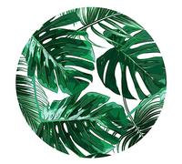 Cabilock Autocollants De Sol Ronds Antidérapants En Pvc Autocollants Muraux Étanches Pour Décoration Intérieure Motif De Plante Verte 50x50 Cm Pour Salon Et Chambre