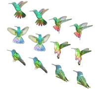 Cabilock Autocollants Magnétiques Oiseaux Irisés 12 Pièces, Décorations Adhésives Pour Fenêtres Moustiquaires, Protection Anti-collision Vitres, Film Anti-chocs Pour Maison Et Bureau