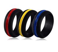 Cabilock Bagues de Couple Couleur Aléatoire 3pcs en Silicone Anneaux Élégants et Charmants, Super Résistants et Presque Incassables, pour Occasions Spéciales et Soirées