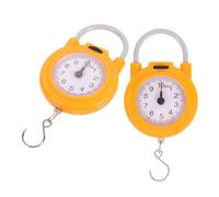 Cabilock Balance Mécanique à Cadran Portable Jaune avec Crochet, Dynamomètre Suspendu Robuste, Petite Balance à Ressort pour Pêche, la Cuisine et Voyages, Usage Domestique Polyvalent