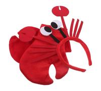 Cabilock Bandeau Amusant à Pinces de Crabe et Moufles Rouges en Lot de 2 Set de Accessoires Couvre-chefs de Crabe en Tissu Doux pour Fête Halloween et Carnaval Adultes